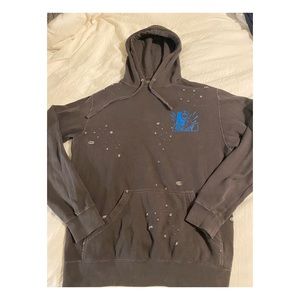 Distressed Obey Hooded Sweatshirt